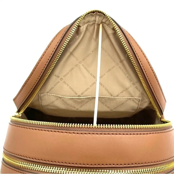 Michael Kors Jaycee Medium Zip Packet Backpack Vanilla/Brown - Picture 6 of 11